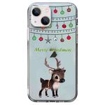 For iPhone 13 mini Christmas Colored Drawing Pattern High Transparent Soft TPU Phone Case(Elk)