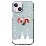 For iPhone 13 mini Christmas Colored Drawing Pattern High Transparent Soft TPU Phone Case(Christmas Stocking)