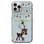 For iPhone 13 Pro Max Christmas Colored Drawing Pattern High Transparent Soft TPU Phone Case(Elk)