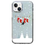 For iPhone 14 Christmas Colored Drawing Pattern High Transparent Soft TPU Phone Case(Christmas Stocking)