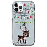 For iPhone 14 Pro Christmas Colored Drawing Pattern High Transparent Soft TPU Phone Case(Elk)