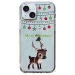 For iPhone 15 Christmas Colored Drawing Pattern High Transparent Soft TPU Phone Case(Elk)