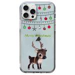 For iPhone 15 Pro Christmas Colored Drawing Pattern High Transparent Soft TPU Phone Case(Elk)