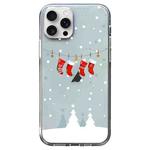 For iPhone 15 Pro Christmas Colored Drawing Pattern High Transparent Soft TPU Phone Case(Christmas Stocking)