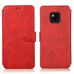 For Huawei Mate 20 Pro Calf Texture Magnetic Buckle Horizontal Flip Leather Case with Holder & Card Slots & Wallet & Photo Frame(Red)