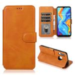 For Huawei P30 Lite Calf Texture Magnetic Buckle Horizontal Flip Leather Case with Holder & Card Slots & Wallet & Photo Frame(Khaki)