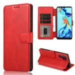 For Huawei P30 Pro Calf Texture Magnetic Buckle Horizontal Flip Leather Case with Holder & Card Slots & Wallet & Photo Frame(Red)