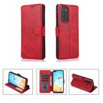 For Huawei P40 Calf Texture Magnetic Buckle Horizontal Flip Leather Case with Holder & Card Slots & Wallet & Photo Frame(Red)