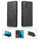 For Huawei Honor V30 Calf Texture Magnetic Buckle Horizontal Flip Leather Case with Holder & Card Slots & Wallet & Photo Frame(Black)