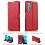 For Huawei Honor V30 Calf Texture Magnetic Buckle Horizontal Flip Leather Case with Holder & Card Slots & Wallet & Photo Frame(Red)