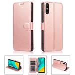 For Huawei Enjoy 10e Calf Texture Magnetic Buckle Horizontal Flip Leather Case with Holder & Card Slots & Wallet & Photo Frame(Rose Gold)