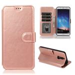 For Huawei Mate 10 Lite / Maimang 6 Calf Texture Magnetic Buckle Horizontal Flip Leather Case with Holder & Card Slots & Wallet & Photo Frame(Rose Gold)