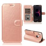 For Huawei Honor 8C Calf Texture Magnetic Buckle Horizontal Flip Leather Case with Holder & Card Slots & Wallet & Photo Frame(Rose Gold)