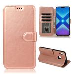 For Huawei Honor 8X Calf Texture Magnetic Buckle Horizontal Flip Leather Case with Holder & Card Slots & Wallet & Photo Frame(Rose Gold)