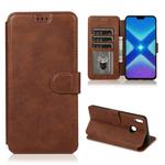 For Huawei Honor 8X Calf Texture Magnetic Buckle Horizontal Flip Leather Case with Holder & Card Slots & Wallet & Photo Frame(Coffee)