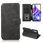 For Huawei Honor 9X Calf Texture Magnetic Buckle Horizontal Flip Leather Case with Holder & Card Slots & Wallet & Photo Frame(Black)