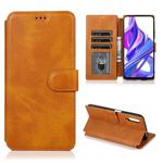 For Huawei Honor 9X Calf Texture Magnetic Buckle Horizontal Flip Leather Case with Holder & Card Slots & Wallet & Photo Frame(Khaki)