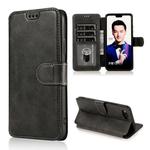 For Huawei Honor 10 Calf Texture Magnetic Buckle Horizontal Flip Leather Case with Holder & Card Slots & Wallet & Photo Frame(Black)