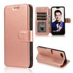 For Huawei Honor 10 Calf Texture Magnetic Buckle Horizontal Flip Leather Case with Holder & Card Slots & Wallet & Photo Frame(Rose Gold)