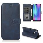 For Huawei Honor 10 Lite Calf Texture Magnetic Buckle Horizontal Flip Leather Case with Holder & Card Slots & Wallet & Photo Frame(Blue)
