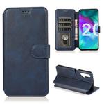For Huawei Honor 20 Calf Texture Magnetic Buckle Horizontal Flip Leather Case with Holder & Card Slots & Wallet & Photo Frame(Blue)