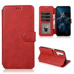 For Huawei Honor 20 Pro Calf Texture Magnetic Buckle Horizontal Flip Leather Case with Holder & Card Slots & Wallet & Photo Frame(Red)