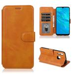 For Huawei Enjoy 9s Calf Texture Magnetic Buckle Horizontal Flip Leather Case with Holder & Card Slots & Wallet & Photo Frame(Khaki)