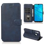 For Huawei Enjoy 9s Calf Texture Magnetic Buckle Horizontal Flip Leather Case with Holder & Card Slots & Wallet & Photo Frame(Blue)