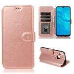 For Huawei Enjoy 9s Calf Texture Magnetic Buckle Horizontal Flip Leather Case with Holder & Card Slots & Wallet & Photo Frame(Rose Gold)