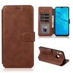 For Huawei Enjoy 9s Calf Texture Magnetic Buckle Horizontal Flip Leather Case with Holder & Card Slots & Wallet & Photo Frame(Coffee)