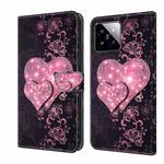 For Xiaomi 14 Pro Crystal 3D Shockproof Protective Leather Phone Case(Lace Love)