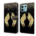 For Xiaomi Redmi Note 13  5G Crystal 3D Shockproof Protective Leather Phone Case(Golden Wings)