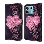 For Xiaomi Redmi Note 13  5G Crystal 3D Shockproof Protective Leather Phone Case(Lace Love)