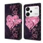 For Xiaomi Redmi Note 13 Pro+ Crystal 3D Shockproof Protective Leather Phone Case(Lace Love)