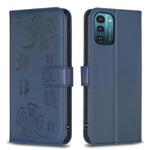 For Nokia G11 / G21 Four-leaf Embossed Leather Phone Case(Blue)