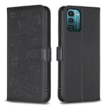 For Nokia G11 / G21 Four-leaf Embossed Leather Phone Case(Black)