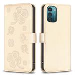 For Nokia G11 / G21 Four-leaf Embossed Leather Phone Case(Gold)
