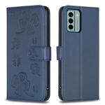 For Nokia G22 Four-leaf Embossed Leather Phone Case(Blue)