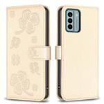 For Nokia G22 Four-leaf Embossed Leather Phone Case(Gold)