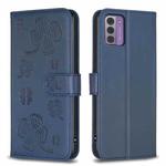 For Nokia G42 / G310 Four-leaf Embossed Leather Phone Case(Blue)