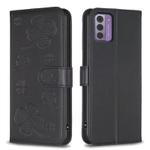 For Nokia G42 / G310 Four-leaf Embossed Leather Phone Case(Black)