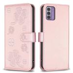For Nokia G42 / G310 Four-leaf Embossed Leather Phone Case(Pink)
