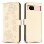 For Google Pixel 8a Four-leaf Embossed Leather Phone Case(Gold)