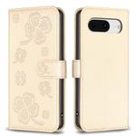 For Google Pixel 8 Four-leaf Embossed Leather Phone Case(Gold)