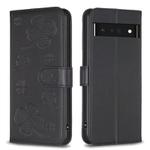 For Google Pixel 7 Pro Four-leaf Embossed Leather Phone Case(Black)