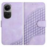 For OPPO Reno10 Pro 5G/Reno10 5G Global YX0060 Elephant Head Embossed Phone Leather Case with Lanyard(Light Purple)