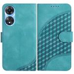 For OPPO A78 4G YX0060 Elephant Head Embossed Phone Leather Case with Lanyard(Light Blue)