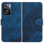 For OPPO A57 4G YX0060 Elephant Head Embossed Phone Leather Case with Lanyard(Royal Blue)