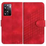 For OPPO A57 4G YX0060 Elephant Head Embossed Phone Leather Case with Lanyard(Red)