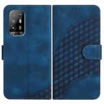For OPPO A94 5G/F19 Pro/F19 Pro+ 5G/A94 4G YX0060 Elephant Head Embossed Phone Leather Case with Lanyard(Royal Blue)